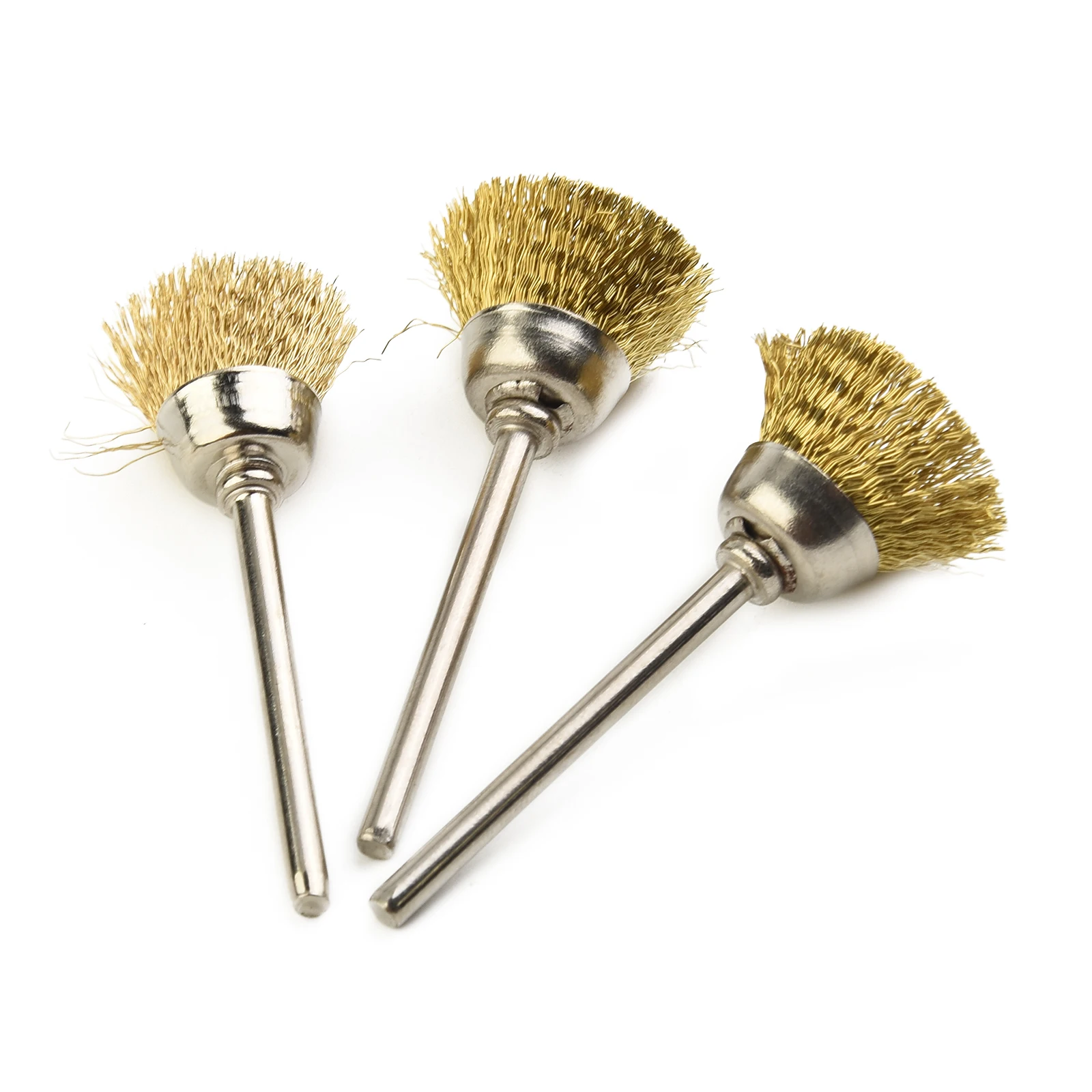 

Polishing Wheels 1/8\" Tools For die grinder Brass Rotary Shank Wire brush Drill Removal Rust 9pcs Set 22mm Useful