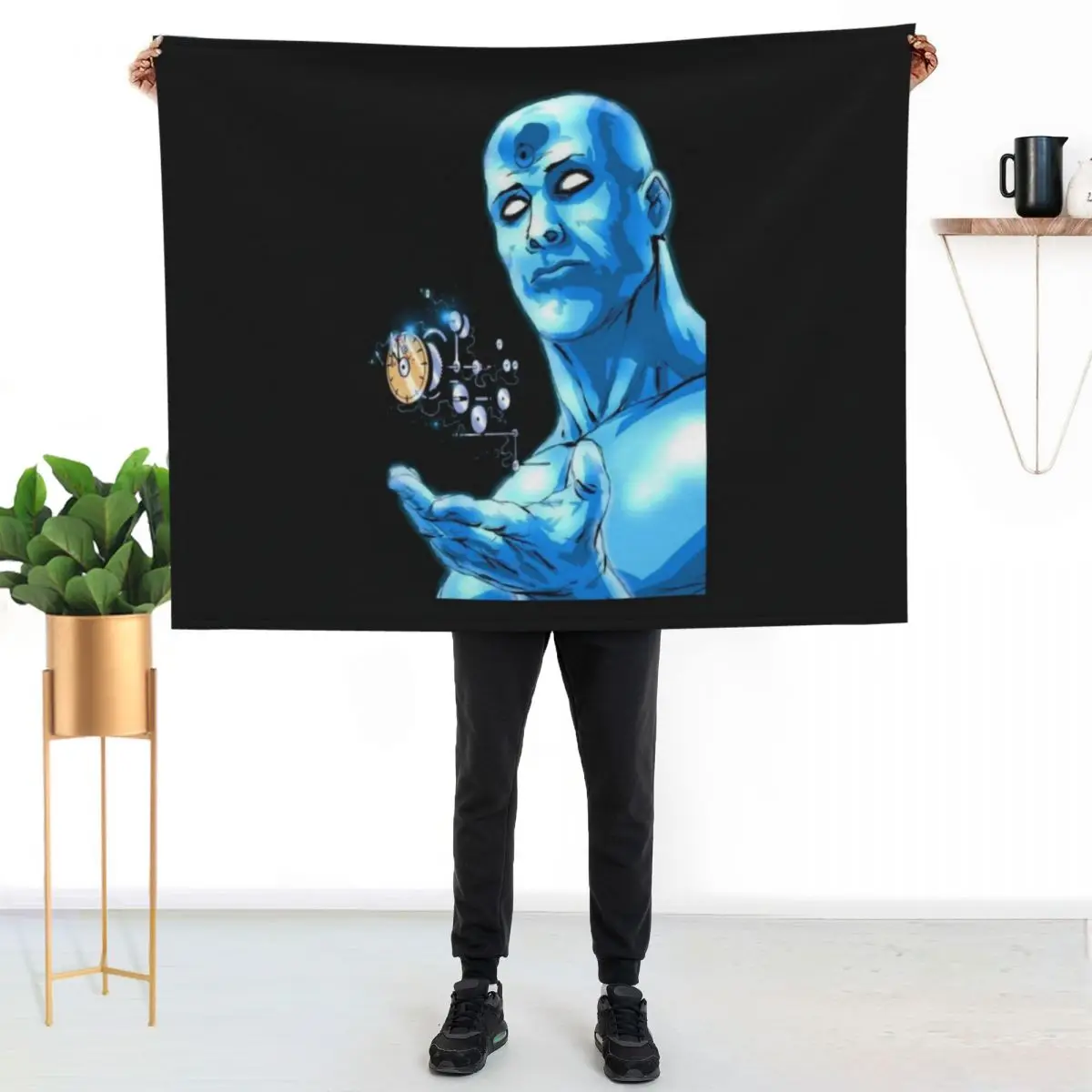 

doctor manhattan Throw Blanket Cozy Microfiber Throw Blanket for Home Bedroom