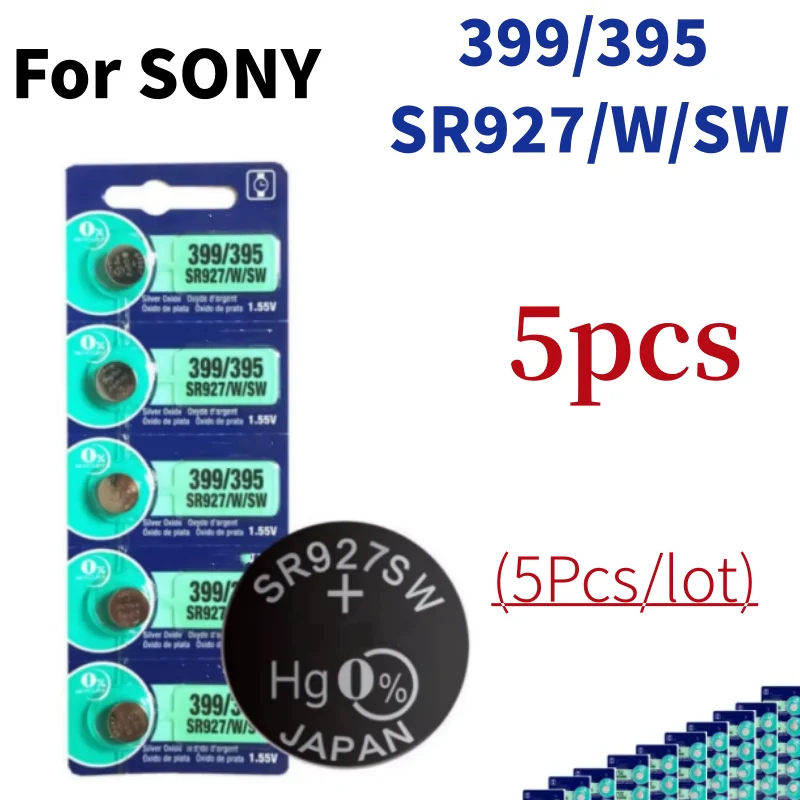 5Pcs 395 399 AG7 For Sony SR927SW SR927W SR927 LR927 395 399195 L926F LR927 395A Lithium Batteries Batteria Battery 1.55V