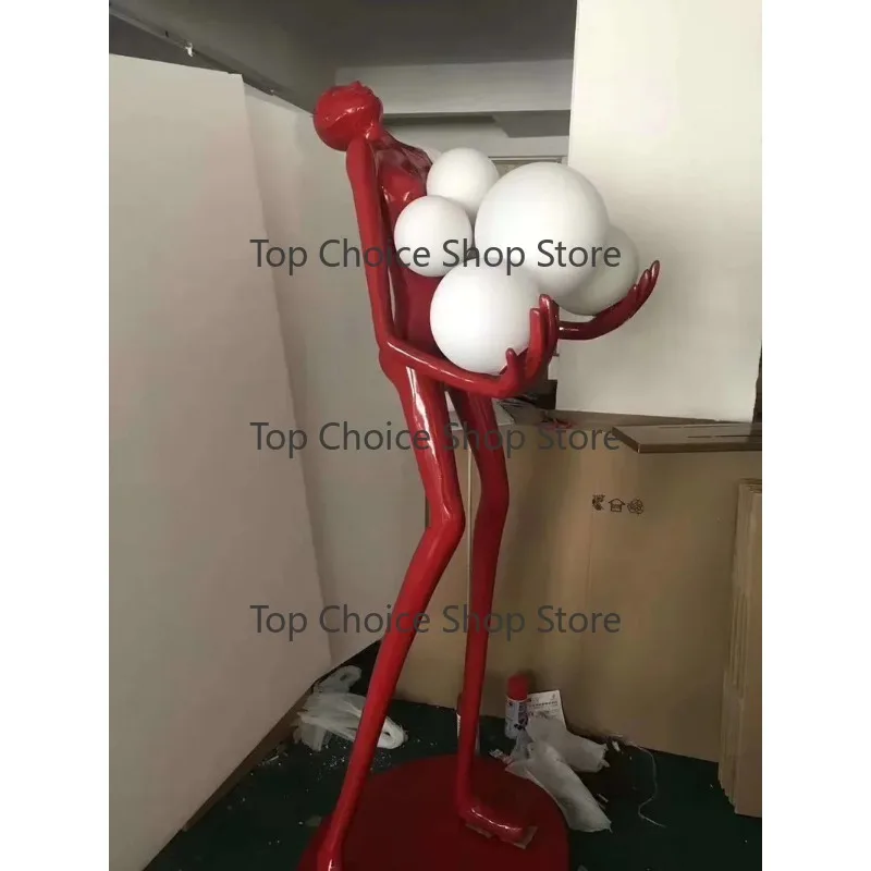 Nordic Resin Human‑shape LED Floor Lamp Warm Lighting Hotel Living Room Corner Decorative Lighting Device