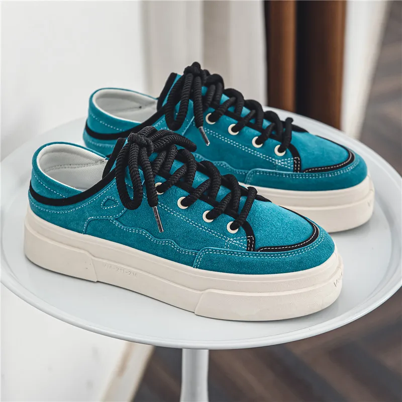 

Harajuku Blue Skateboarding Shoes Man Street Fashion Platform Original Men's Sneakers Summer Breathable Casual Sports Shoes Men