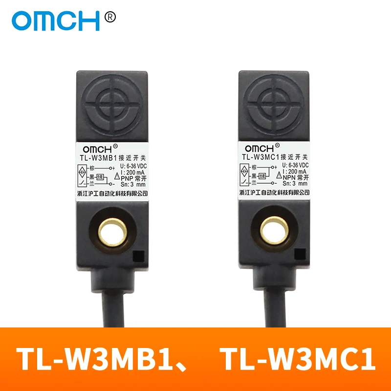 OMCH 3mm Metal Detection Small Square Switch DC 3-wire Inductive Proximity Sensor TL-W3