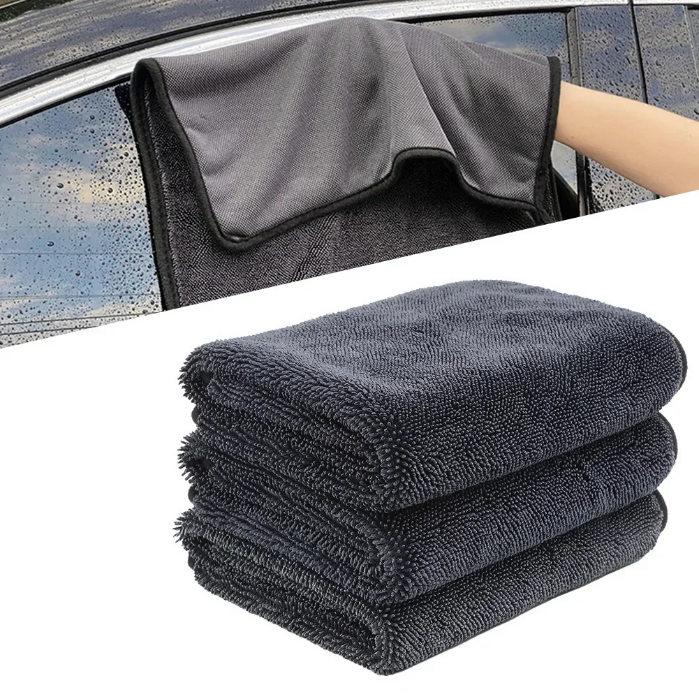 1200GSM Microfiber Car Cleaning Towel Double-Sided Super Absorbent Car Wash Cleaning Cloth Scratch Proof Soft Lint Towels