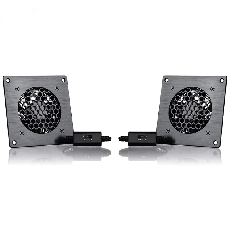 AC Infinity 4 pulgadas Dual Set 8025 DC 5 voltios ventilador axial con control de velocidad ventilador de refrigeración con placa para gabinetes de PC para juegos