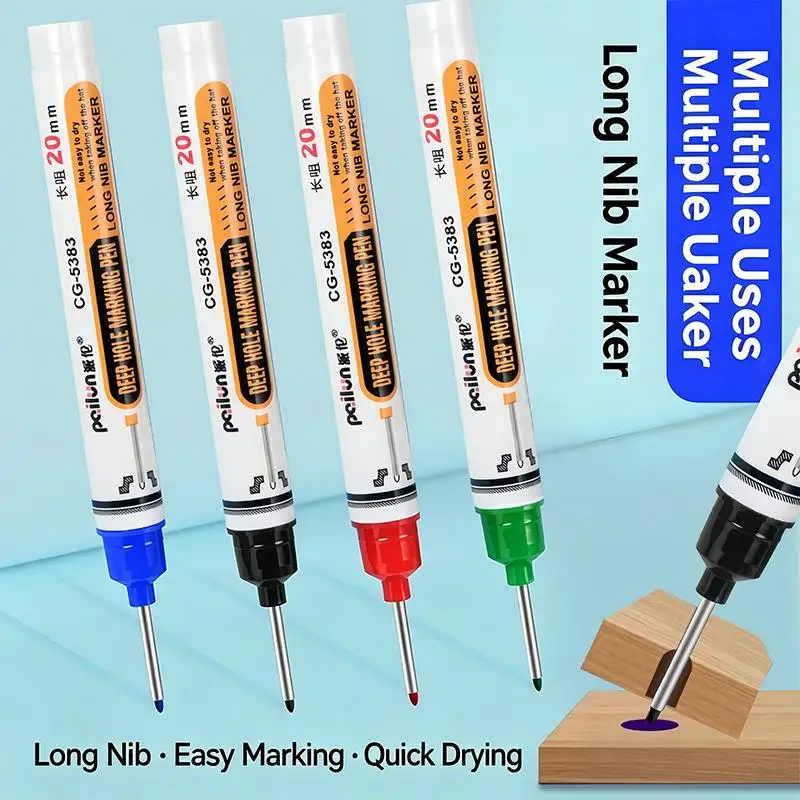 1PC Long Needle Marker Pen Waterproof Metal Bathroom Woodworking Tile Screw Deep Hole 20mm Dash Pen Marker Pen