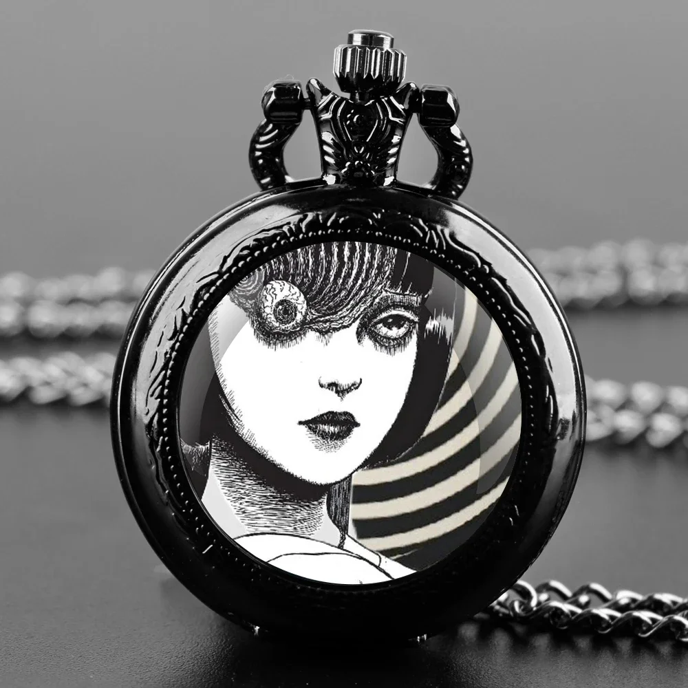 الرعب مانغا قلادة قبة ساعات الجيب الكوارتز خمر الرجال النساء الاطفال قلادة الإبداعية ساعة هدية Reloj دي Bolsillo #1