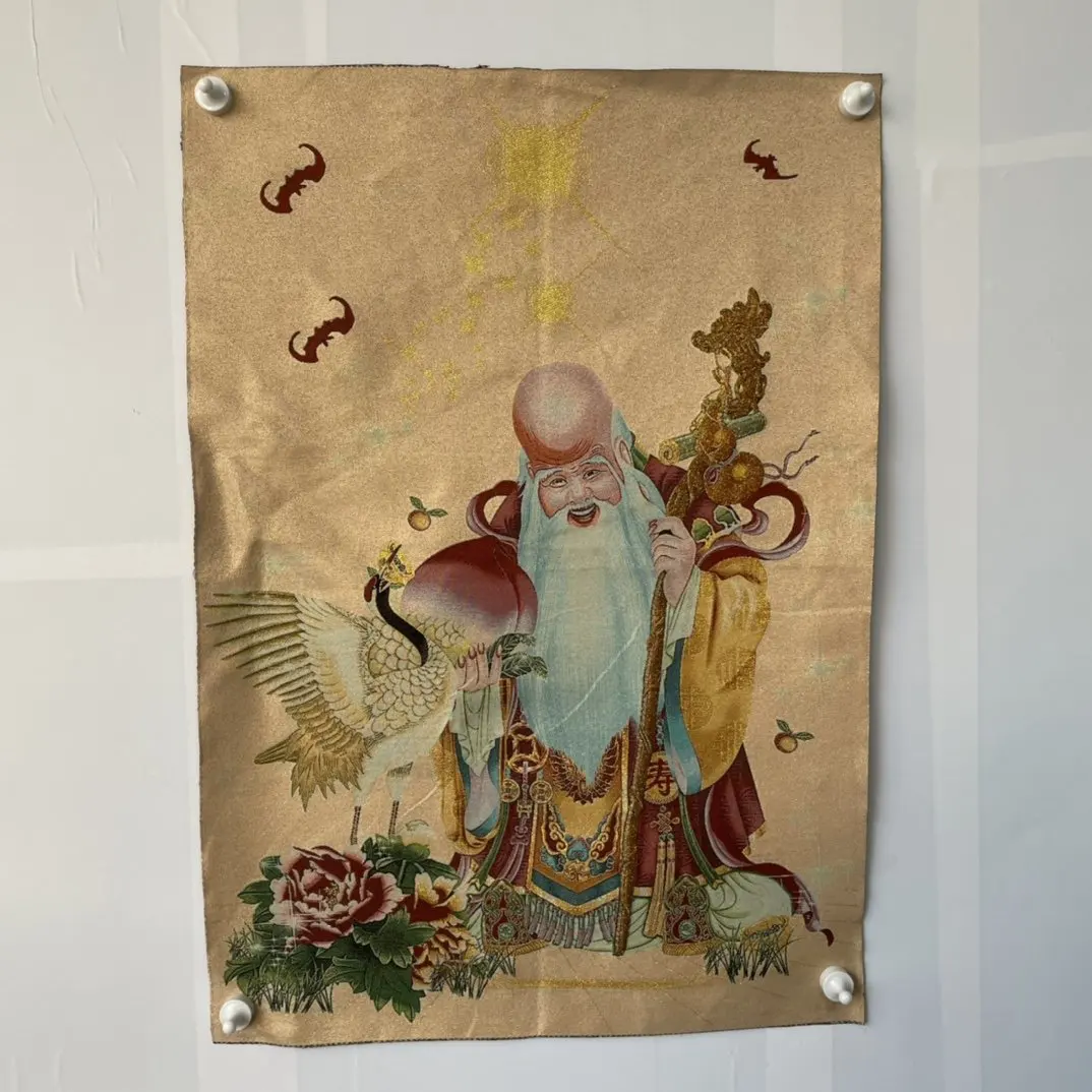 

Chinese Longevity Star Canvas Painting Embroidery Mural Cross Embroidery Wall Decorative Painting