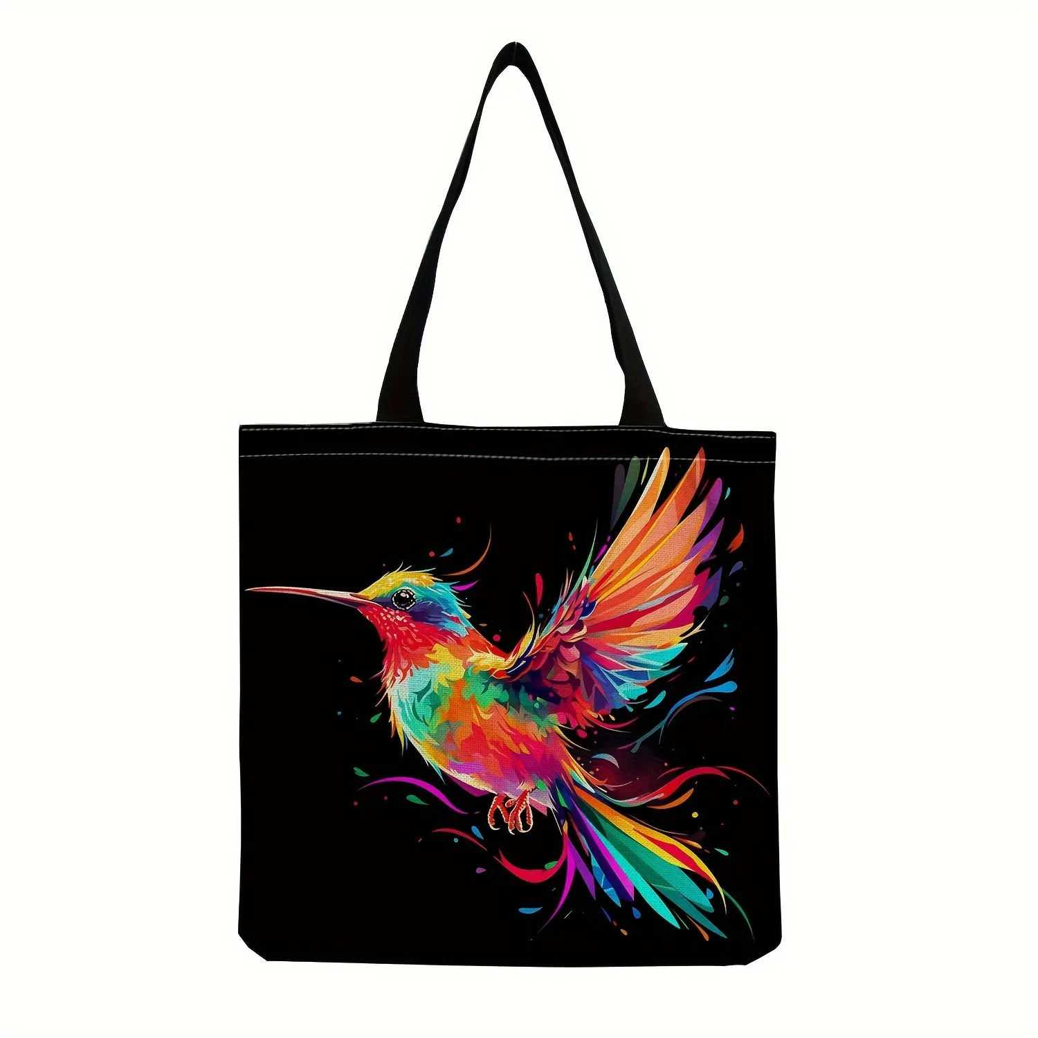 Cute Flower Hummingbird Printed Tote Bag for Women Large Capacity, Easy To Carry, Perfect for Travel, Beach, and Shopping