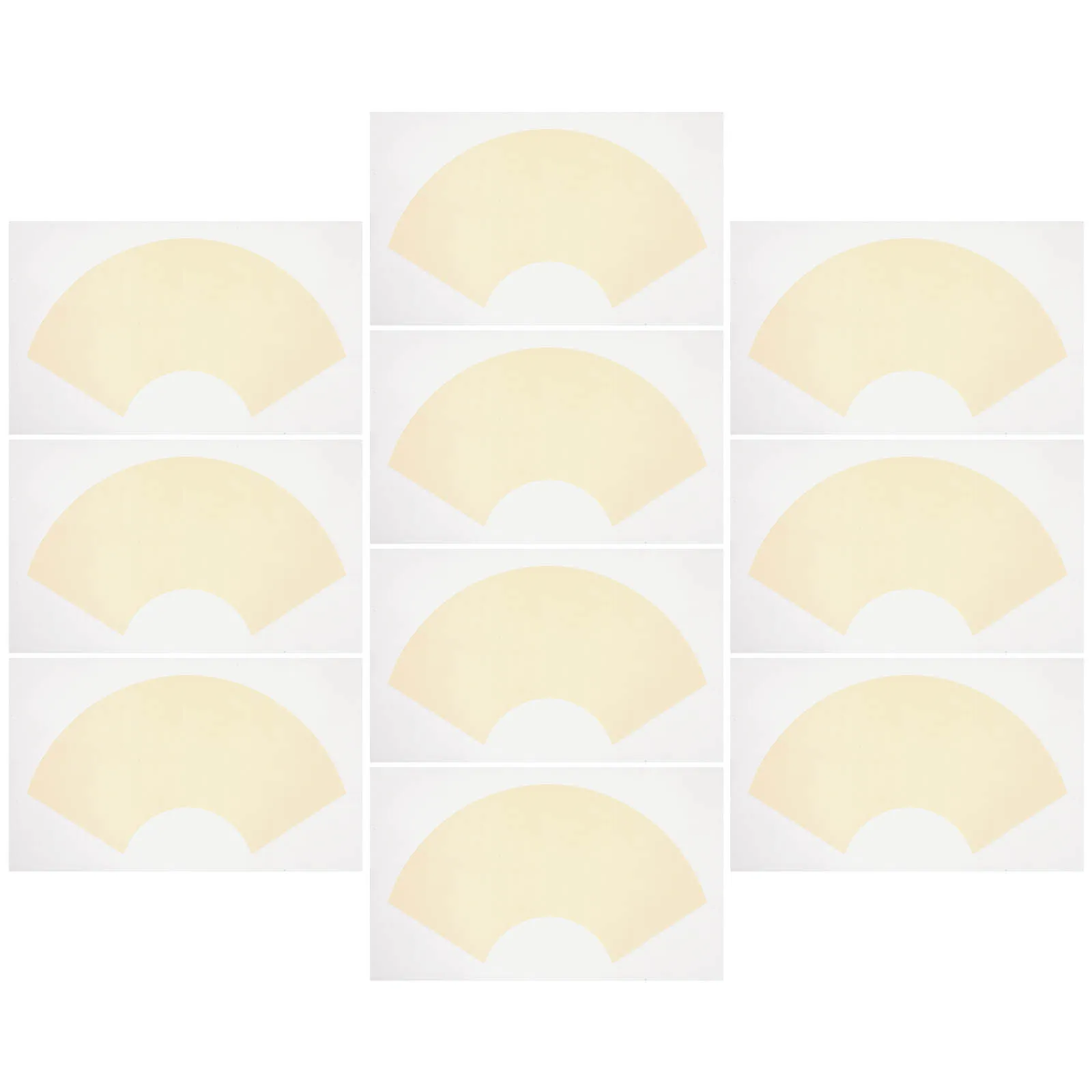 

10 Pcs Fan-shaped Rice Paper Bulk Drawing Calligraphy Art Stationery Blank Colored