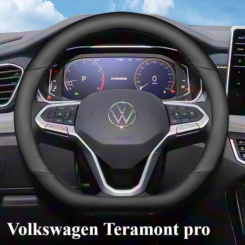

Leather Car Steering Wheel Cover for Volkswagen Teramont Pro 2025 Accessories