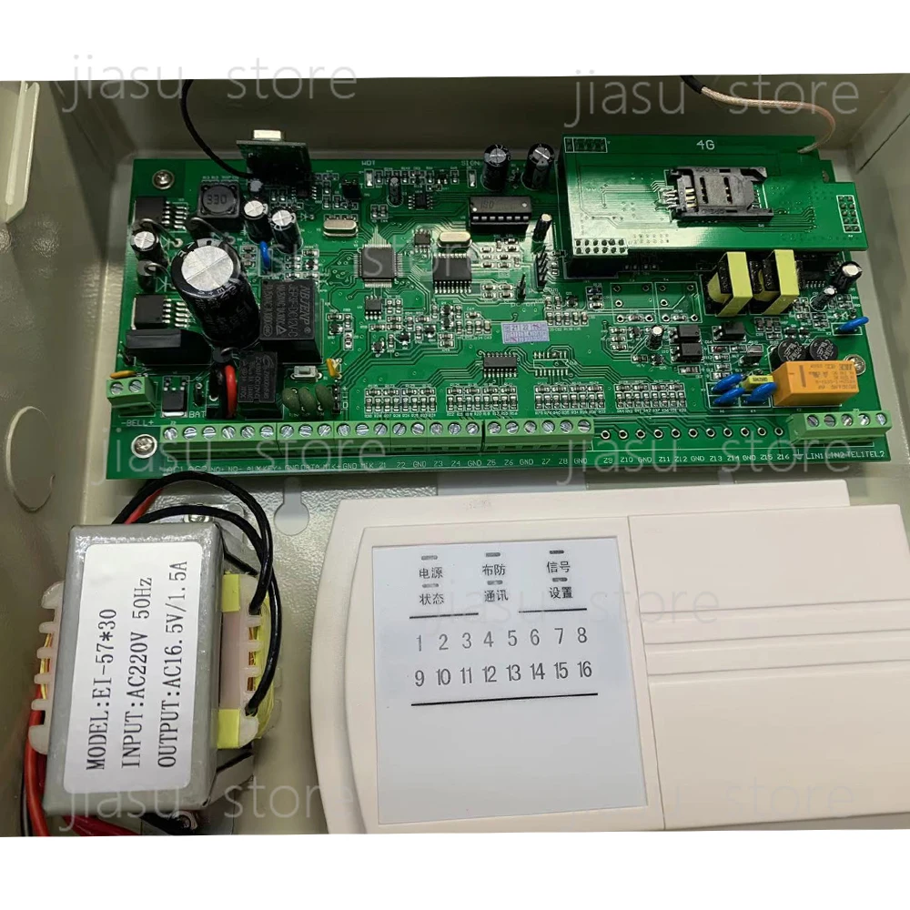 

Gsm Pstn Phone Line SIM Card Dual Network Burglar Alarm System 8 Wired Zone 16 Wireless Zone
