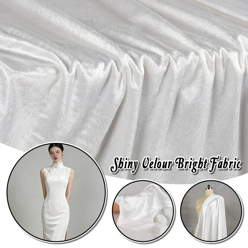 Soft Shiny Velour Bright Thread Fabric Inverted Velvet Designer Fabrics For Cheongsam Full Dress Diy Sewing Materials, Inelastic