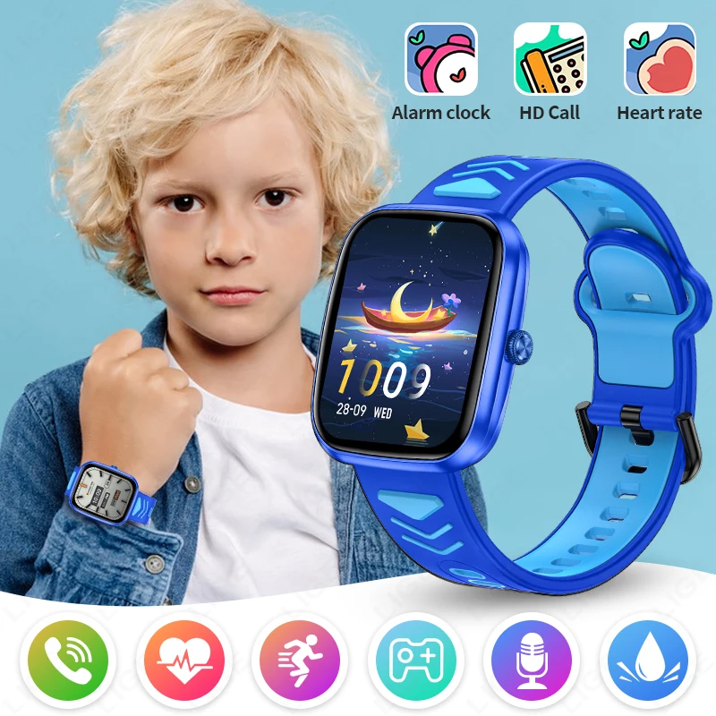 LIGE 2025 ساعة ذكية للأطفال HD شاشة تعمل باللمس ألعاب Smartwatch ساعة موسيقى صبي فتاة هدية الأطفال ساعة ذكية لنظام IOS أندرويد