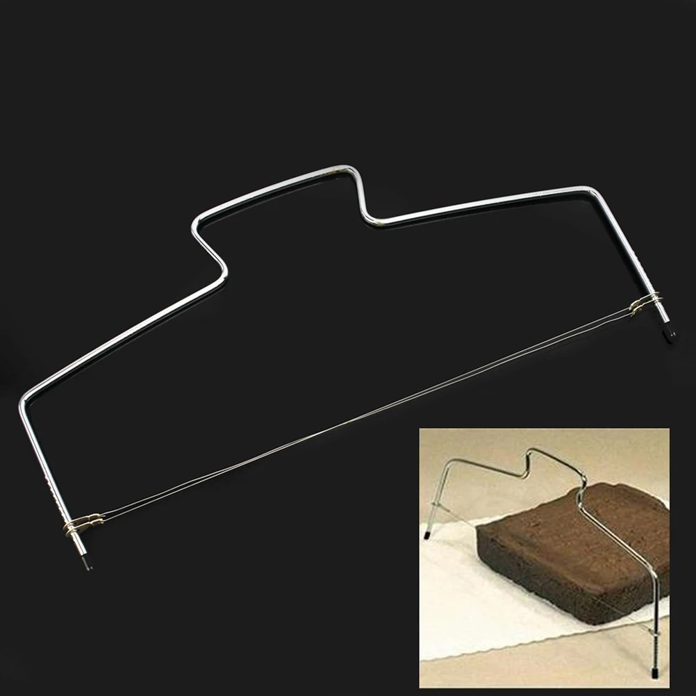 

Silver 16Cm Stainless Steel Cake Slicer with 2 Replacement Wires Portable Cake Leveler for Home Kitchen Restaurant Use