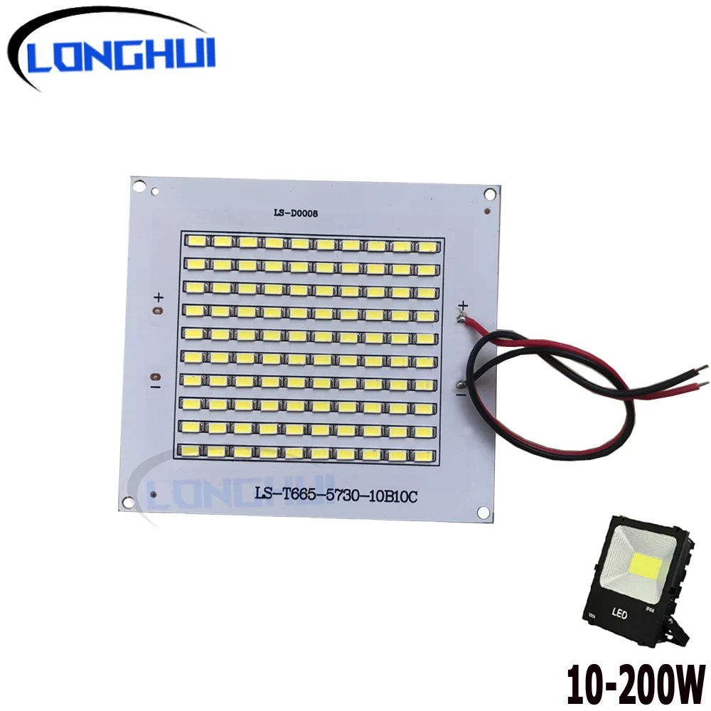 

LED projector replace plate10w 20w 30w 50w 100w150w200w smd 5730 100% light source full power panel for outdoor lamps diy repair