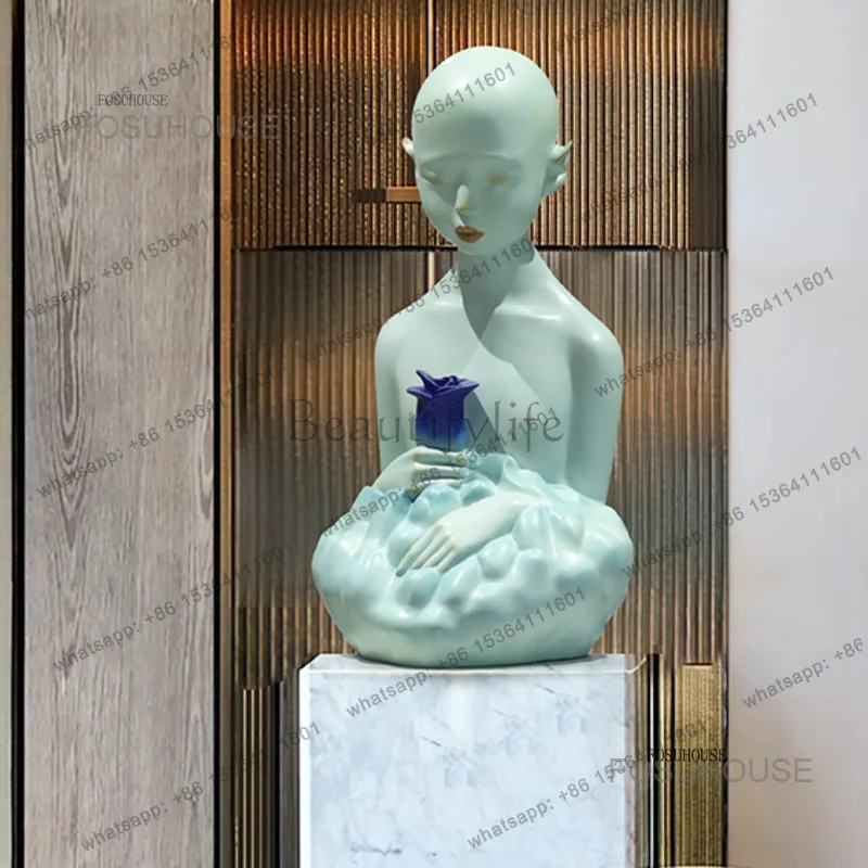 Model Room Light Luxury Sculptures Restaurant Women's Ornaments Floor Statues Soft Decoration Miniature Figurines Art Home Decor