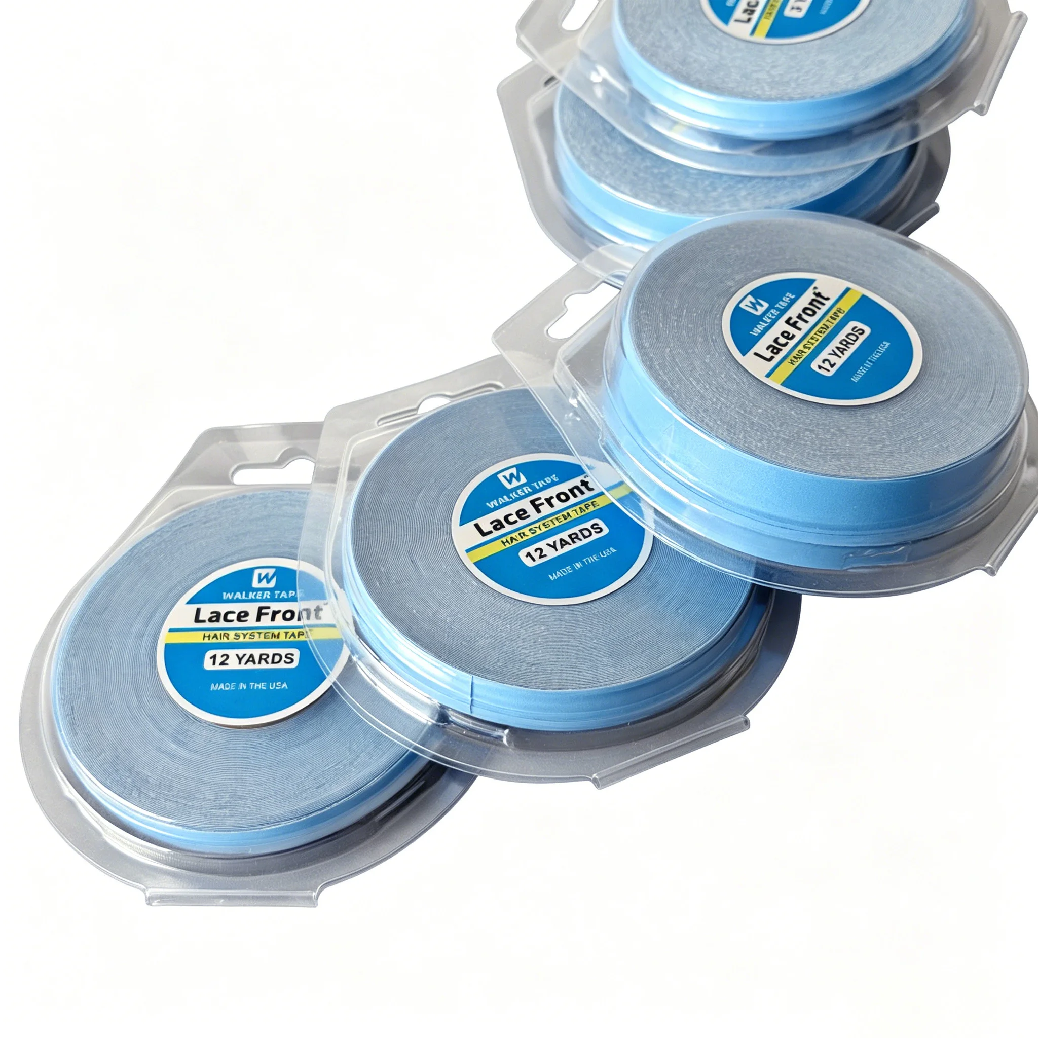 1 Roll Walker Lace Front 12Yards Blister Pack Hair Tape 5 Widths (0.8/1/1.2/2.0/2.54cm) for Wig Toupee