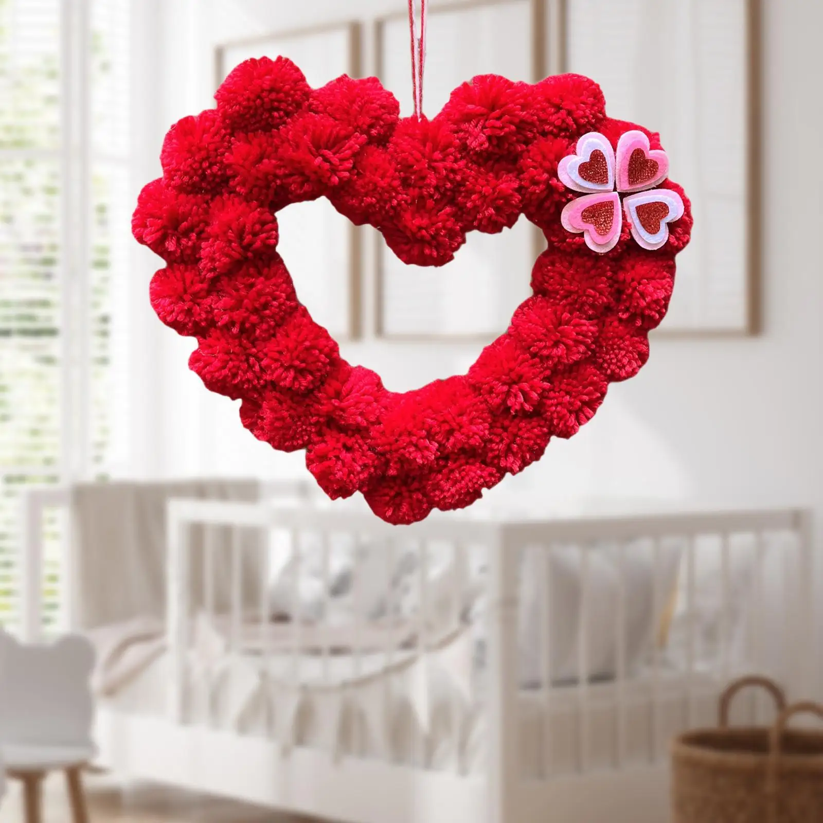 Valentines Day Wreath Hanger Red Heart Wreath for Birthday Proposal Holidays