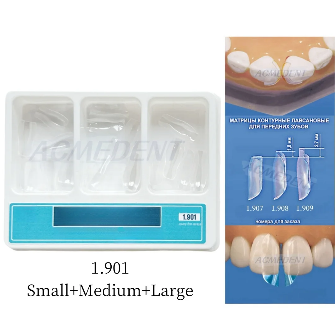 

1.901 Dental Clear Matrix Matrice Anterior Front Matrices Bow BT Fits Bioclear Style S/M/L 30pcs/box