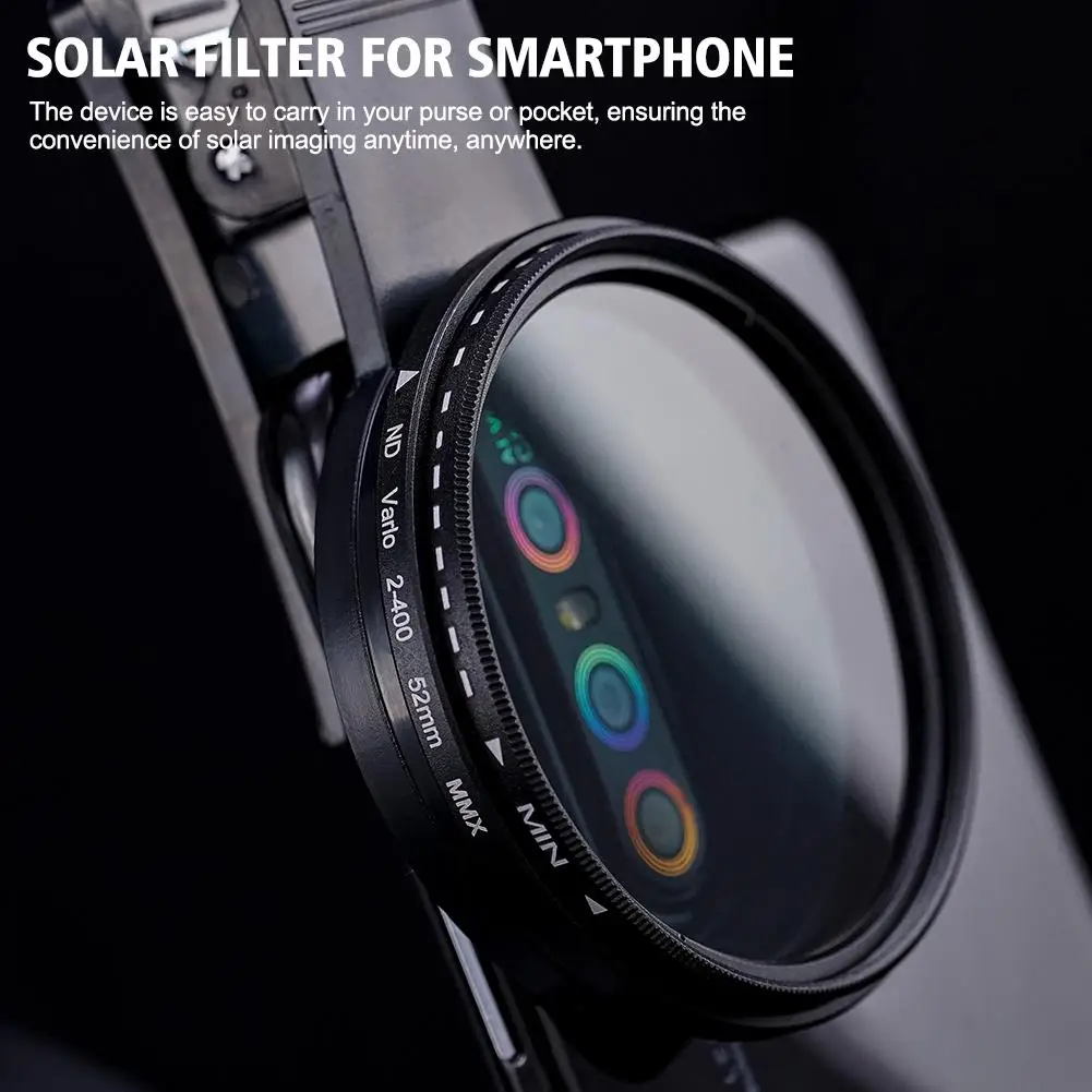 Adjustable Density Filter For Cell Phone Lens Clip-on ND 2-400 Filter 37mm Detachable  Density For Camera Lens Accessories