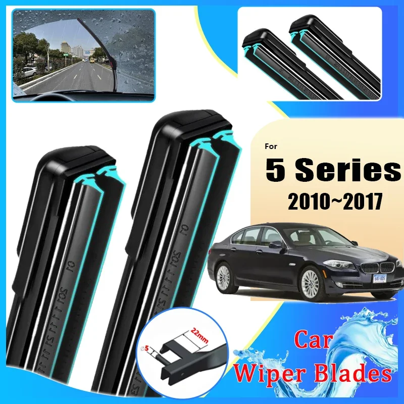 

Car Wiper Blades For BMW 5 Series 2010~2017 F10 F11 F07 Double Rubber Strip Wipe Cleaning Brushe Protect Windshield Accessories