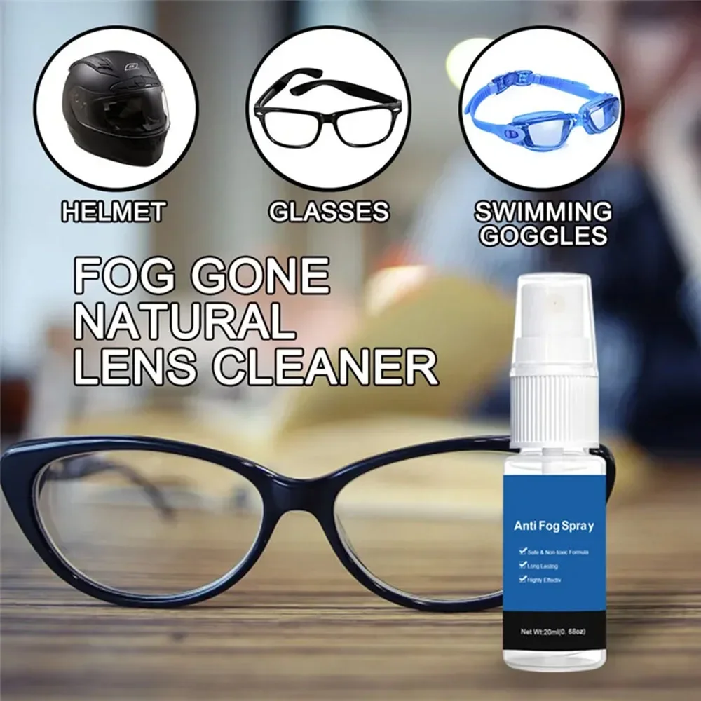 20/40/60ml Anti Fog Spray For Glasses Safe For All Lenses Defogger For Safety Glasses Mirrors Windows Swim Goggles Eyeglass Lens