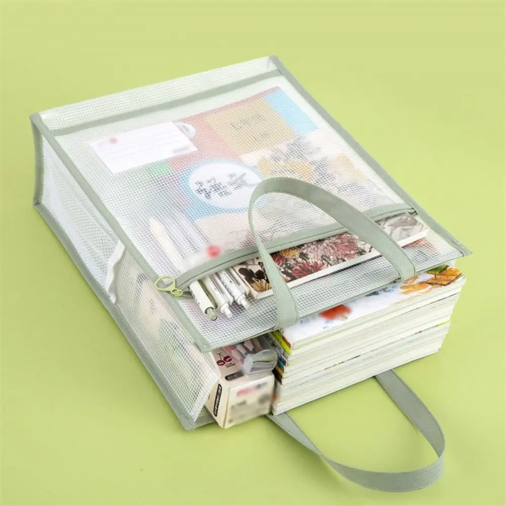 Clear A4 File Storage Bag Thickened Waterproof Zipper Pouch Bag Large Capacity Multi-layer Data Document Bag