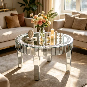 Crystal Round Accent Table 1