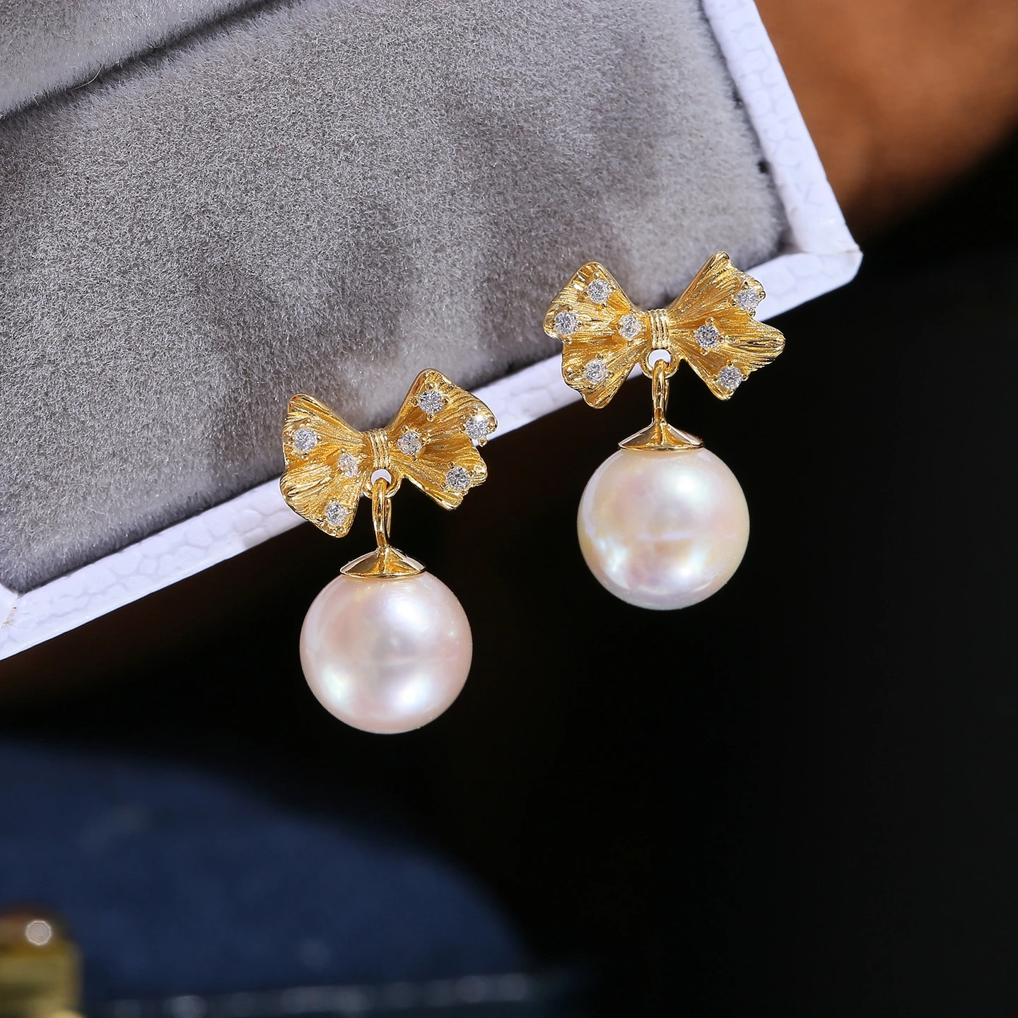 Bow S925 Sterling Silver Earrings Base Findings Mountings Jewelry Mounts Fittings Accessories for 7-12mm Pearls 3 pairs/lot