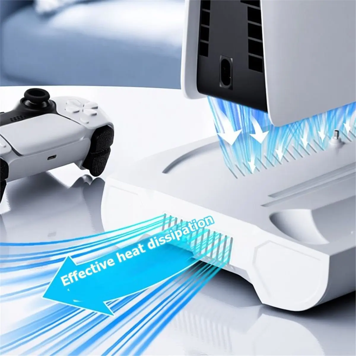 ユニバーサル急速充電ドックステーション＆冷却スタンド（-slim-pro用）ヘッドセットホルダー付きusbハブ-ブラック