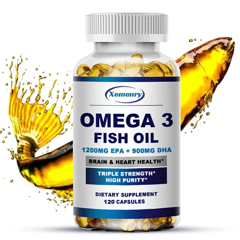 

Omega 3 Fish Oil - Supports Nervous System, Skin and Hair Health, and Relieves Stress