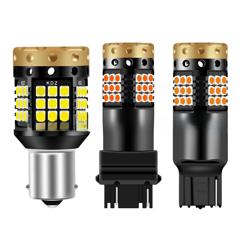 مصباح إشارة فك تشفير LED فائق السطوع 3030 45SMD 7440 1156 PY21W أضواء مؤشر الانعطاف عالمية تناسب عمر طويل معدني