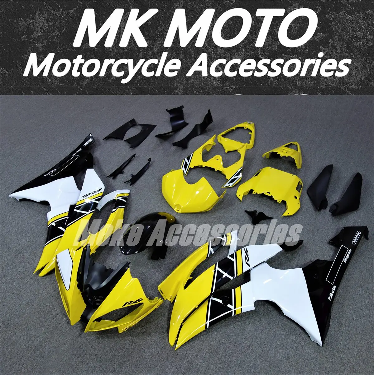 

Комплект обтекателей для мотоцикла Moke moto, подходит для YZF R6 2008 2009 2010-2014 2015 2016, комплект кузовных работ из АБС-пластика, новый черный, желтый