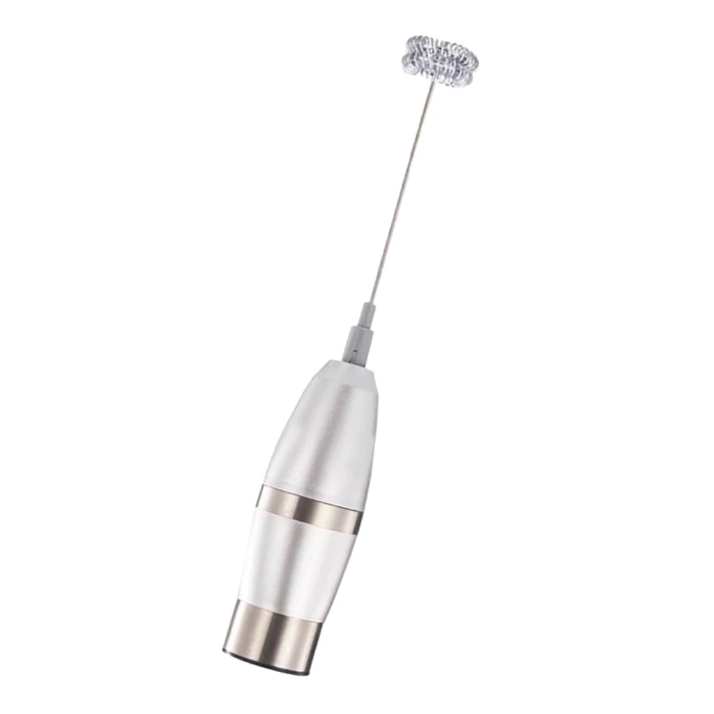 MagiDeal Stainless Steel Milk Frother Handheld Electric Double decker nipple