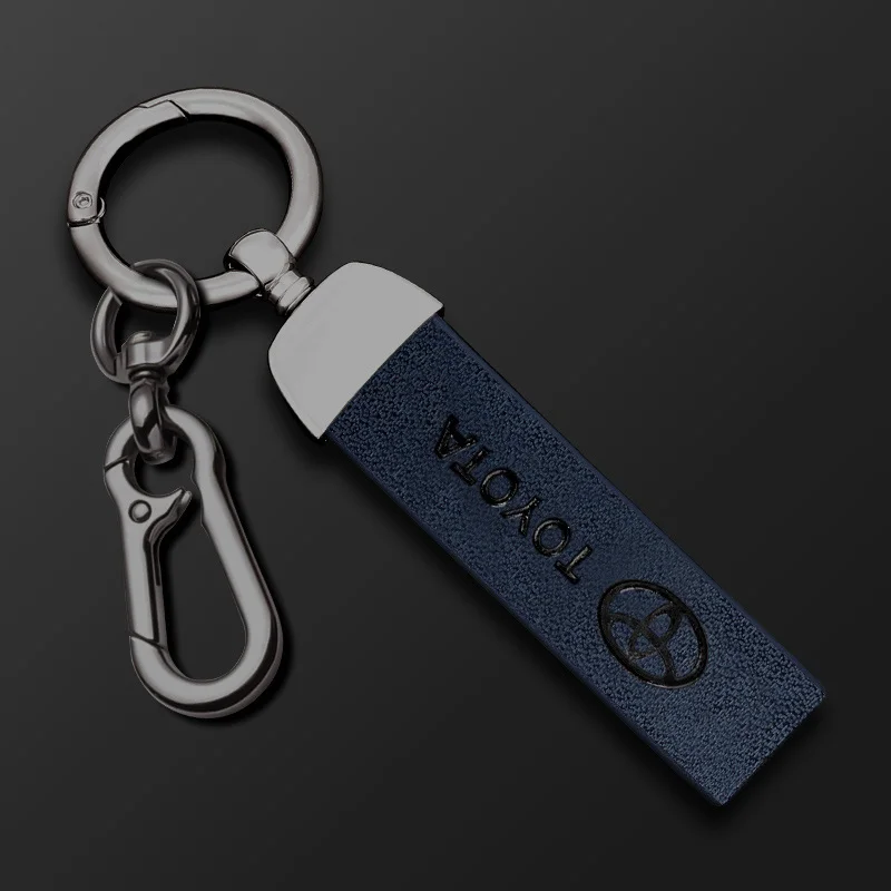 Metal Leather Car Styling Keychain For Toyota Chr rav4 Yaris prius avensis Corolla Camry Key Chain Key Rings Auto Accessories