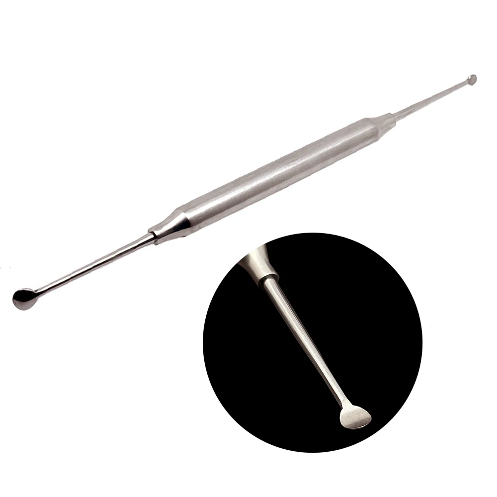 1PCS Dental Implant Surgical Bone Curettes Stainless Steel Excavator Spoon Round Tip Tools for Restorative Oral Care Procedures