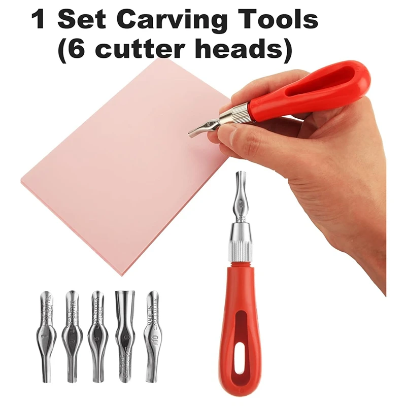 14PCS Rubber Stamp Carving Kit With Linoleum Block Carving Tools For Printmaking,Stamp Making Kit Block Printing Kit