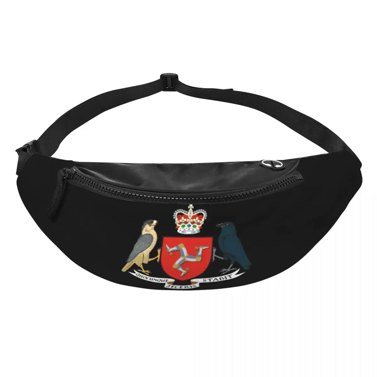 Coat Of Arms Of The Isle Of Man Fanny Pack for Men Women Fashion Crossbody Waist Bag Cycling Camping Phone Money Pouch