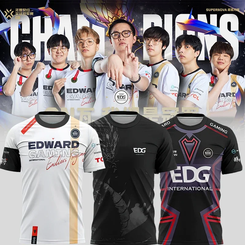 Valorant E-sports Competition EDG Club Uniform 2024 New VCT Training Jersey Sports Short-sleeved T-shirt with Customizable ID