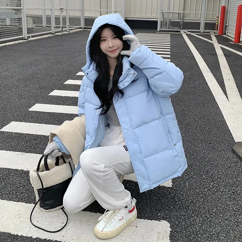 

Down Jacket Women Parkas Winter 2026New Korean Warm Cotton Padded Coat Thick Hooded Windbreaker Outerwear Fashion Outcoat Ladies