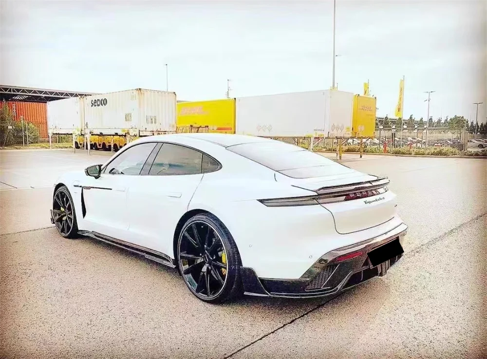 

True Carbon Fiber Forged M-style Front Lip Rear Diffuser Side Skirts Rear Spoiler Body Kit for Porsche Taycan Upgrade Body Kit