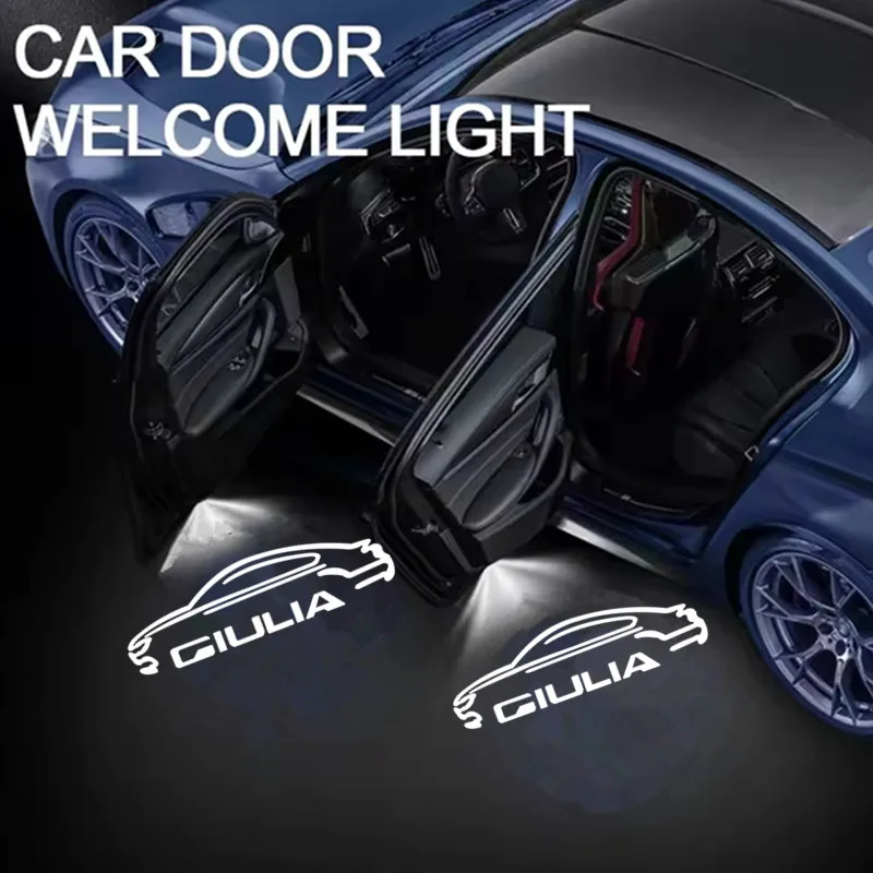 For Alfa Romeo Giulia 2017 2018 2019 2021 2020 2022 2023 Led Car Door Welcome Projector Ghost Shadow Lamps Decorative Lights