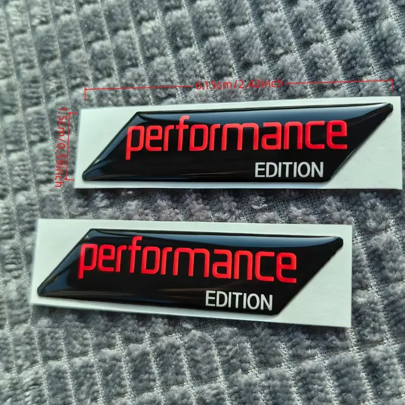 Performance Edition Domed Car Badge Sticker 2pcs, , Sporty Side Fender/Mirror Trim Accessory, Universal Fit Vehicle Styling