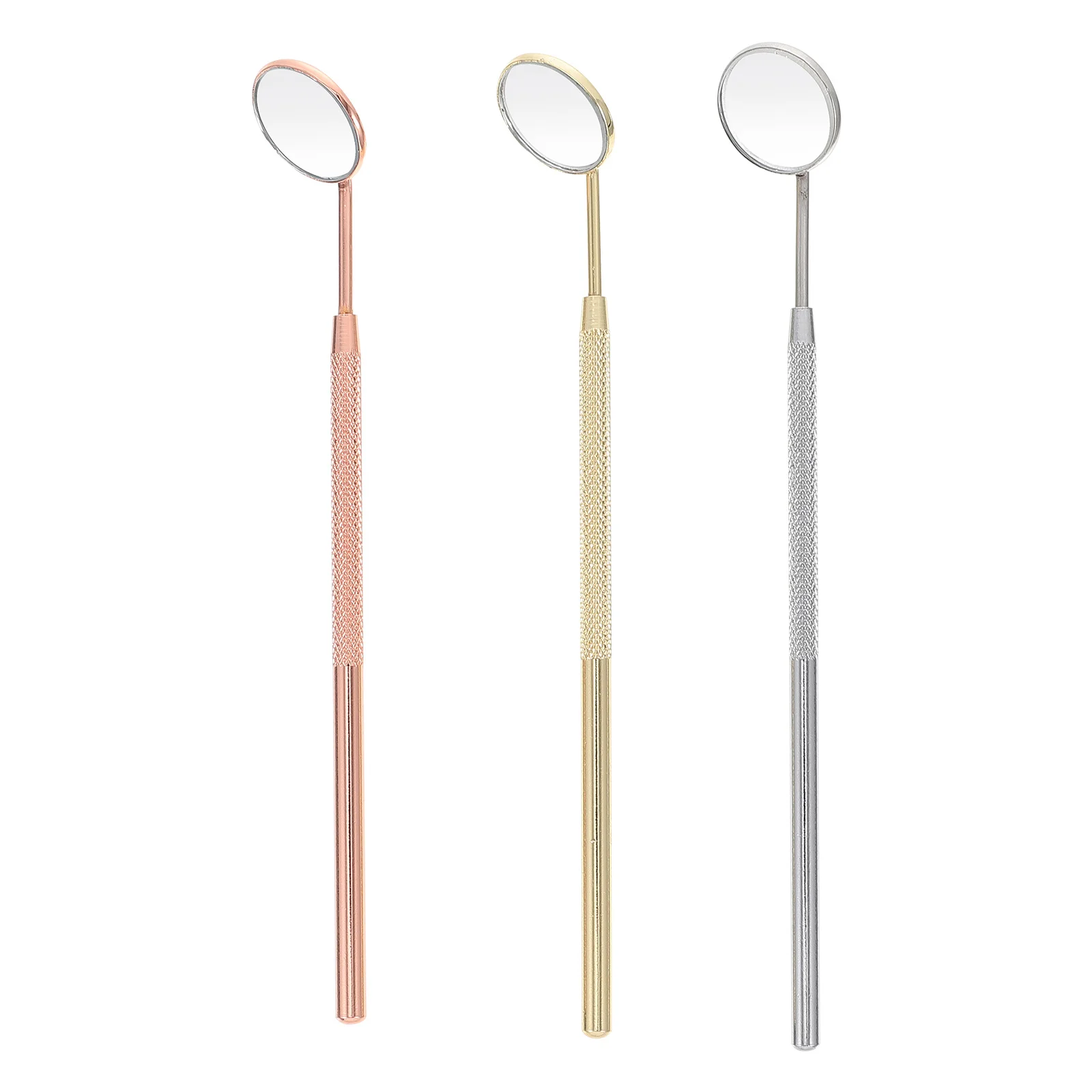

3Pcs Stainless Steel Dental Mirrors Mist Proof Long Handle for Teeth Inspection Eyelash Extension Beauty Salon Tool
