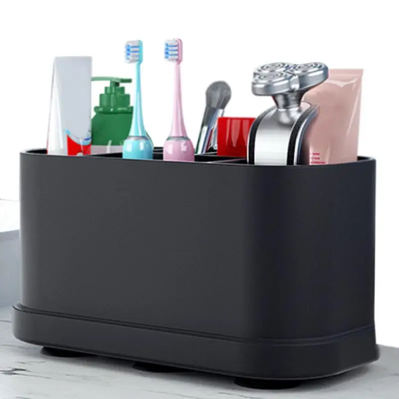 Tooth Brush Holder 5 Slots Toothpaste Organizer Storage With Anti Slip Bottom Not Easy To Mold Stand Organizer For Bathroom