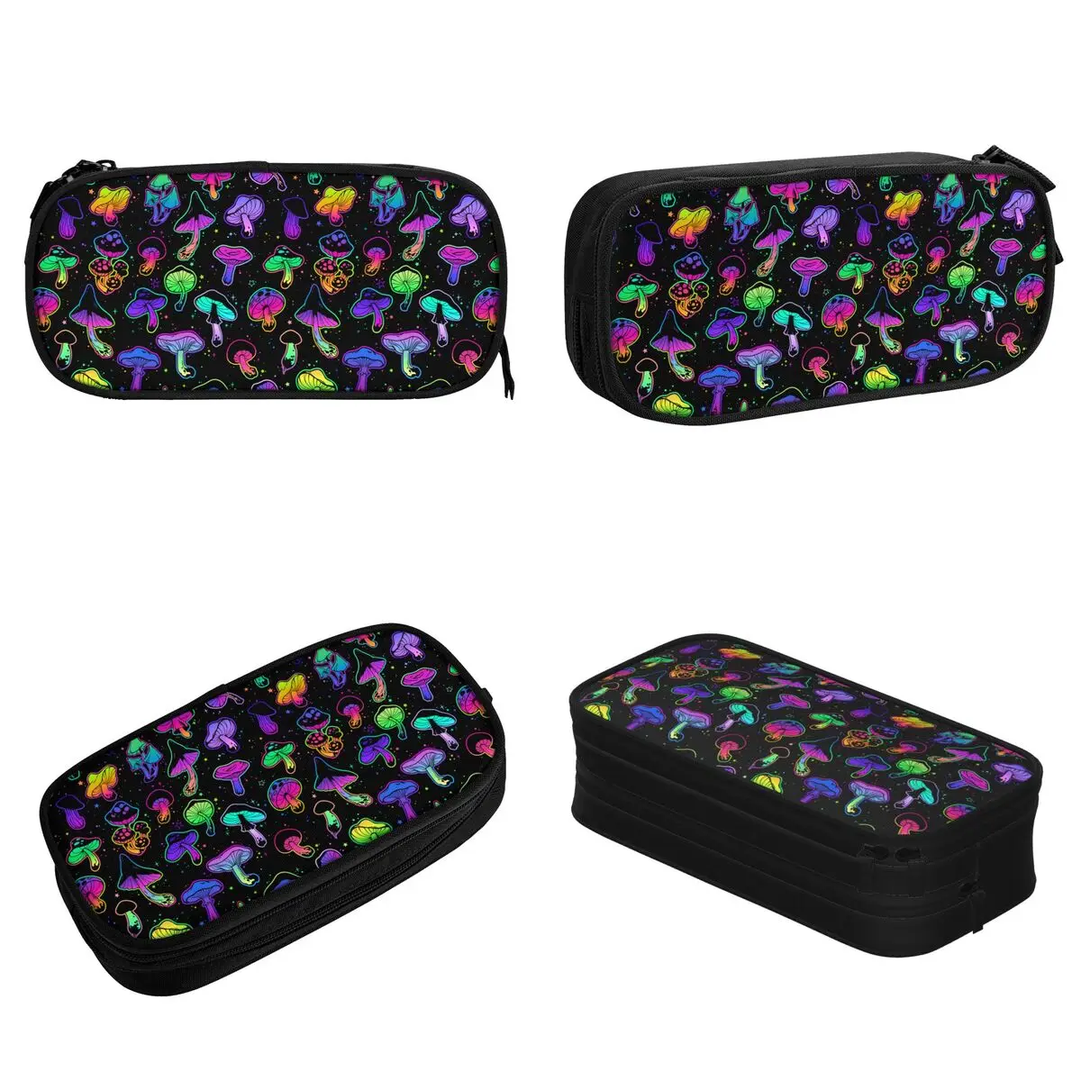 Lovely Bright Psychedelic Mushrooms Pencil Cases Pencilcases Pen for Girl Boy Large Storage Bags School Supplies Stationery