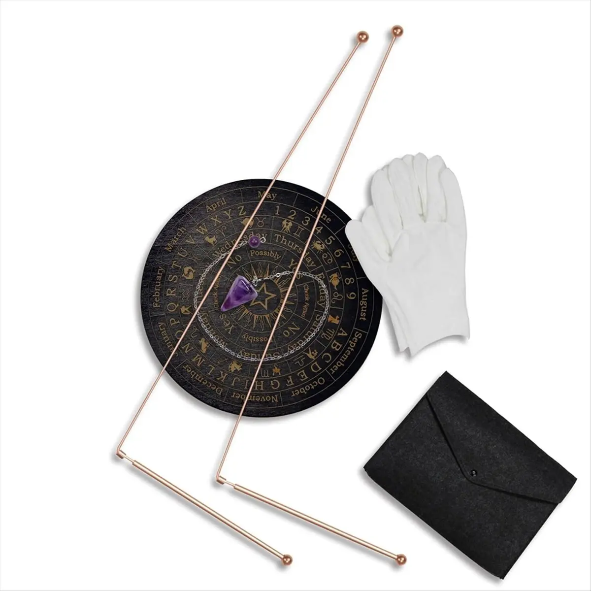 DT38 Copper Dowsing Rods Kit, 2Pcs 99.9% Pure Copper Divining Rods Set for Water Divining, Finding Gold, Yes or No Questions