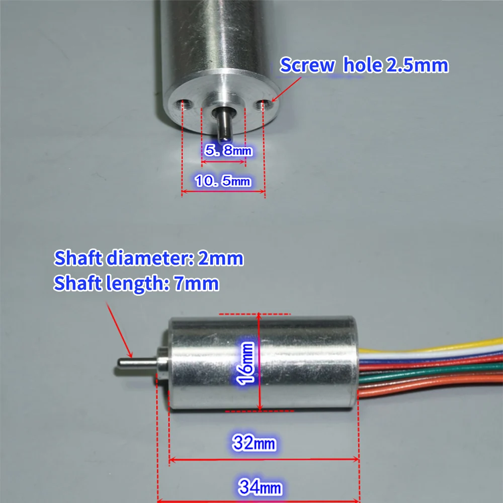 Micro 1632 Hall Brushless Motor BLDC 16mm Precision Inner Rotor Double Ball Bearing Nd Strong Magnetic DC 8V-18V 5600-12000RPM