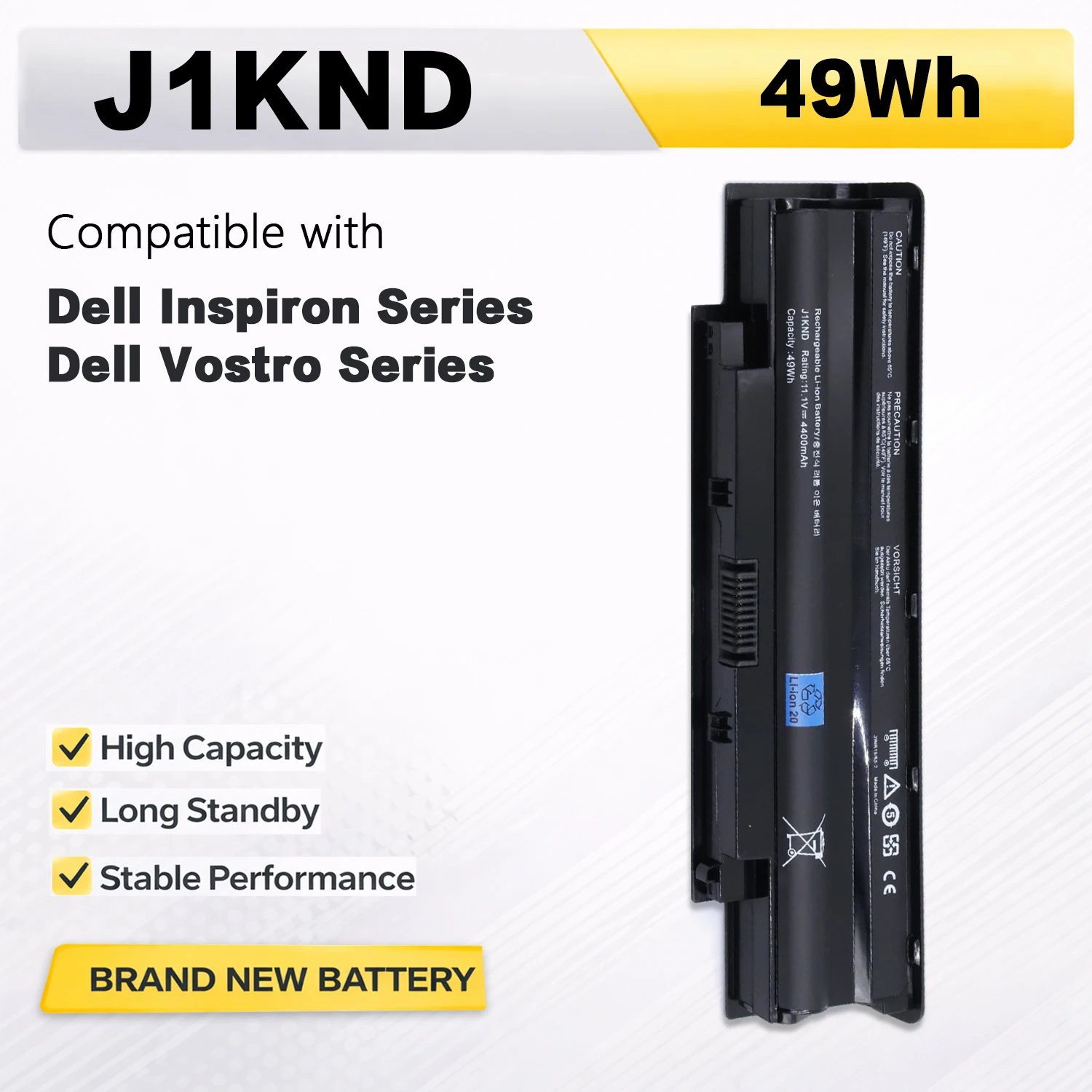 

PowerHub J1KND Battery for Dell Vostro 3450 3550 3750 N5110 N5010 M5010 M5030 M5040 M5110 3420 3520 N5030 N5040 N5050 N7010