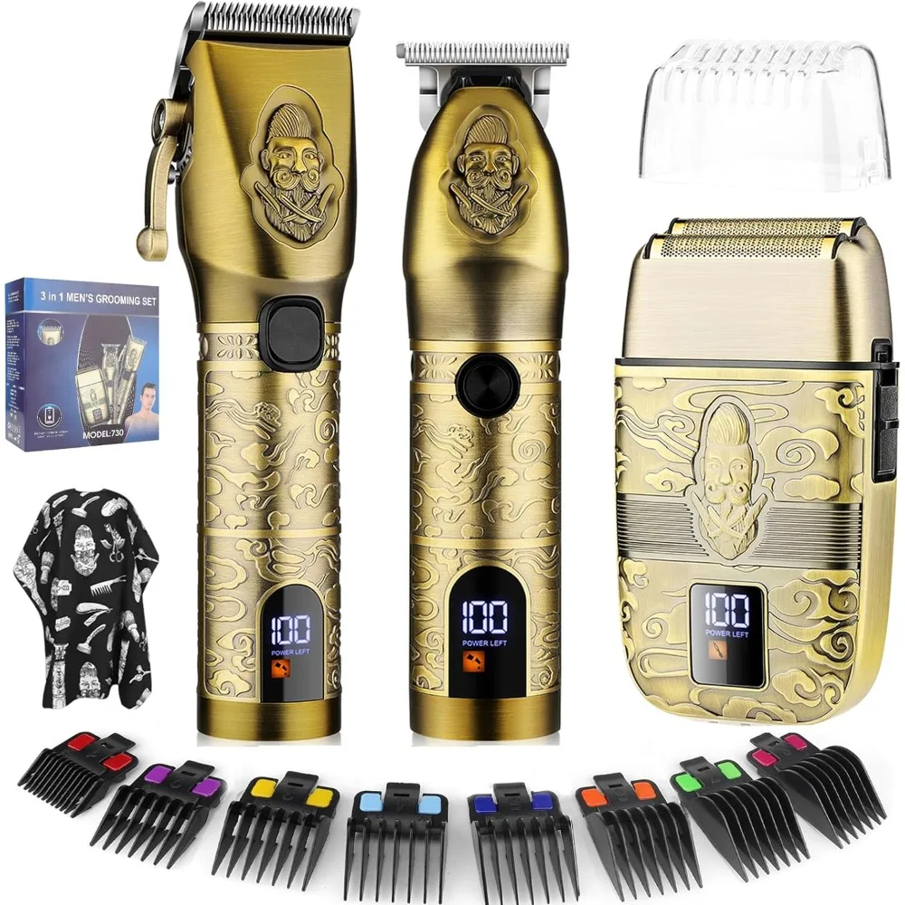 Professional Hair Clippers for Men & Electric Shavers Razor & Beard Trimmer Hair Trimmer,3 in 1 Cordless Men's Hair Cutting Kit